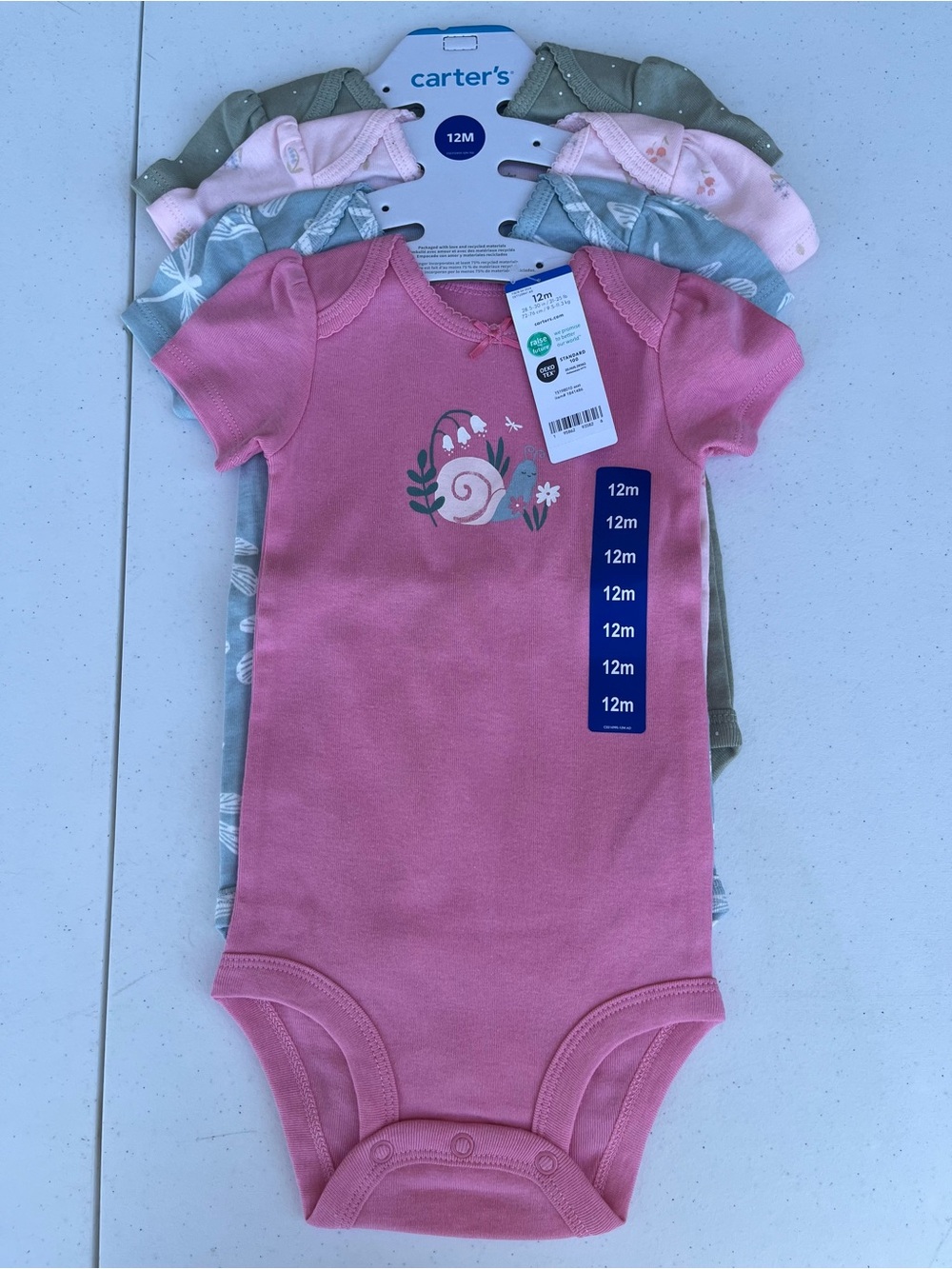 Carter's Bodysuit Set - Pink, Green, Blue